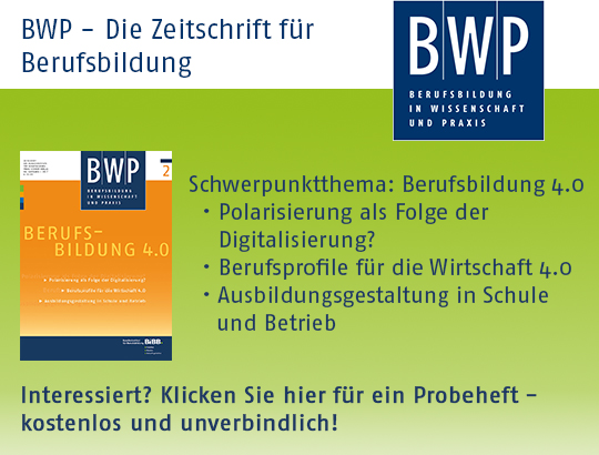 BWP - Die Zeitschrift für Berufsbildung - Probeheft bestellen