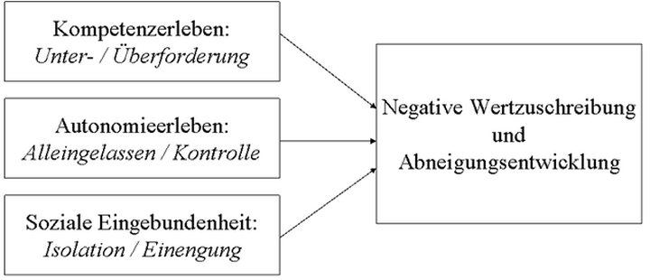 Abb. 5: Theoretische Einflussbereiche auf die Entwicklung von Abneigungen (Quelle: LEWALTER/ SCHREYER (2000), geringfügig modifiziert durch d. Verf.)