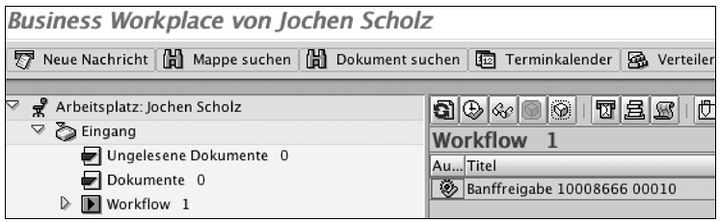 Abb. 3: Business Workplace in SAP R/3 (Maske © SAP AG)