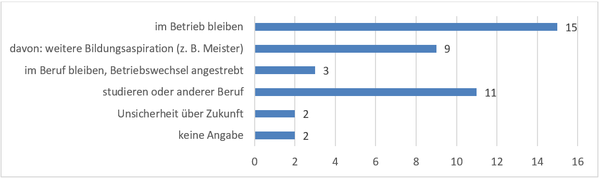 Abbildung 5: Zukunftswünsche der befragten Auszubildenden, n=33