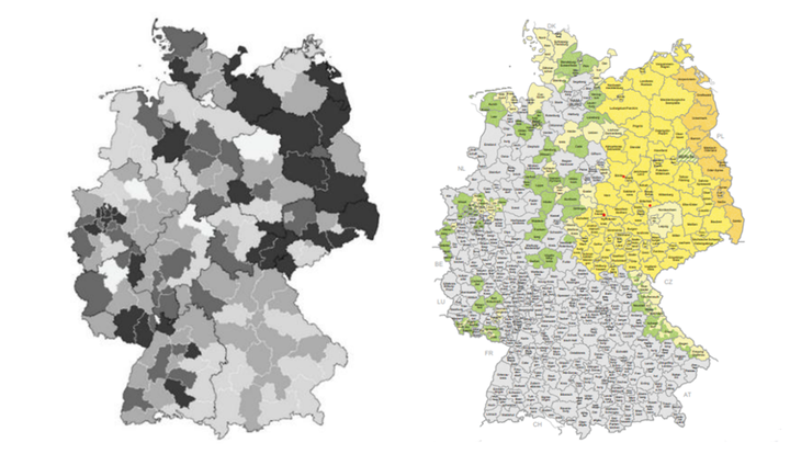 Abbildung 2: Passungsprobleme und strukturschwache Regionen in Deutschland (BMBF 2022, 72; BMWi 2021,11; eigene Darstellung)