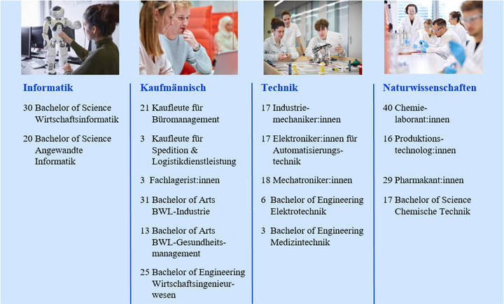 Abbildung 1: Ausbildungszahlen 2023 über alle Jahrgänge für die „Personalisierte Ausbildung“ nach Berufsgruppen. Eigene Darstellung.