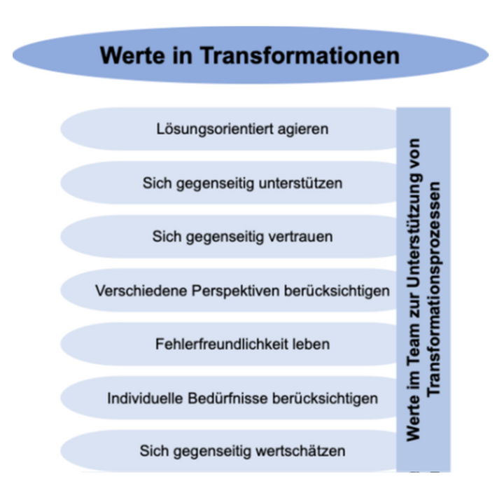 Abbildung 3: Werte im Team zur Unterstützung von Transformationsprozessen (Eigene Darstellung)