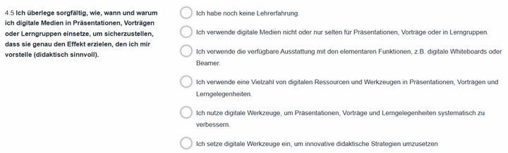 Abbildung 3: Item zum Teilkompetenzbereich Lehren
