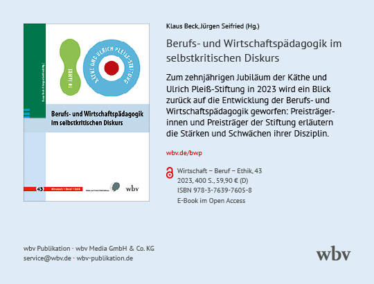 wbv: Beck, Seifried: Berufs- und Wirtschaftspädagogik im selbstkritischen Diskurs
