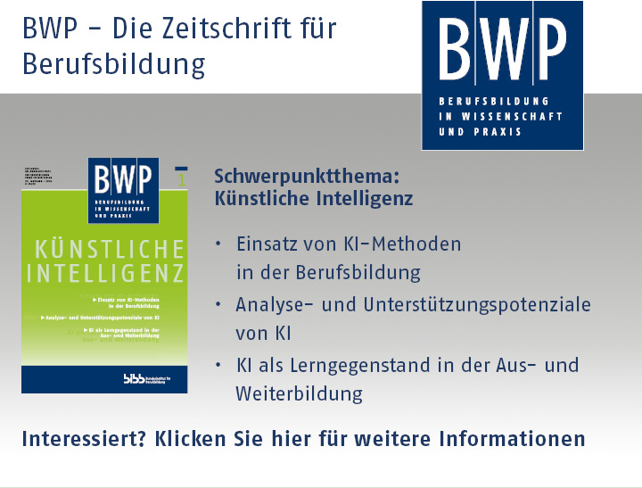 BWP - Die Zeitschrift für Berufsbildung