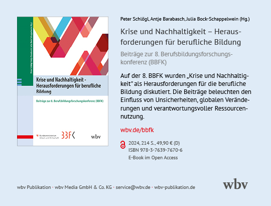 wbv: Schlögl, Barabasch, Bock-Schappelwein: Krise und Nachhaltigkeit - Herausforderungen für berufliche Bildung, 2024