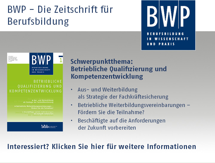BWP - Die Zeitschrift für Berufsbildung