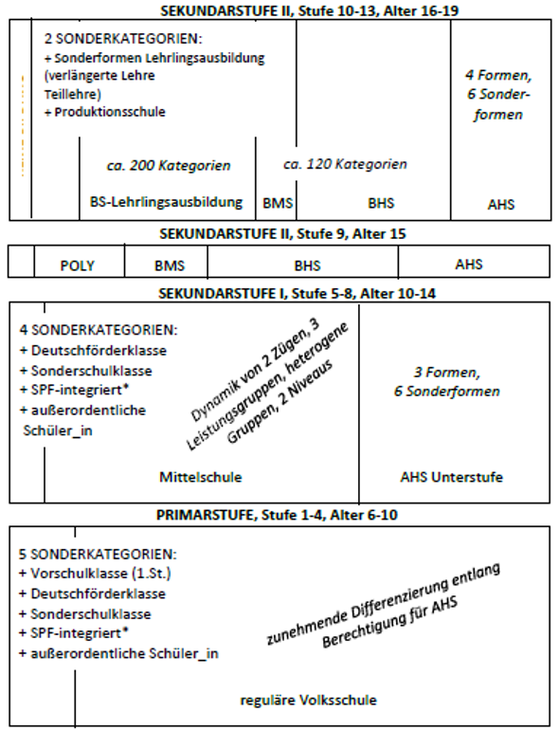 Abbildung 1: Formen der Homogenisierung im österreichischen Schulwesen