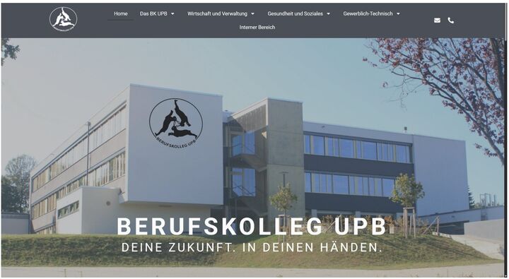 Abbildung 1: Startseite des Berufskollegs UPB