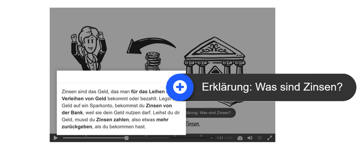 Abbildung 1: Durch einen Klick auf den Button werden weiterführende Informationen eingeblendet