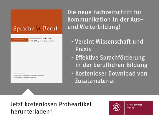 Neue Fachzeitschrift für Kommunikation in der Aus- und Weiterbildung - Franz Steiner Verlag